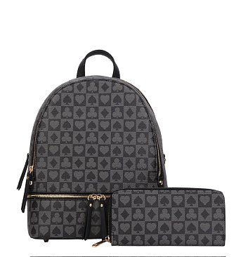 2 in-1 Monogram Backpack Wallet SET