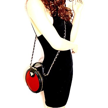 Bee Charm Two-Tone Patent Round Shoulder Bag MH-MP7298