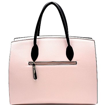 Padlock Accent 2-Tone Oversized Satchel Wallet SET MH-MS1309GS