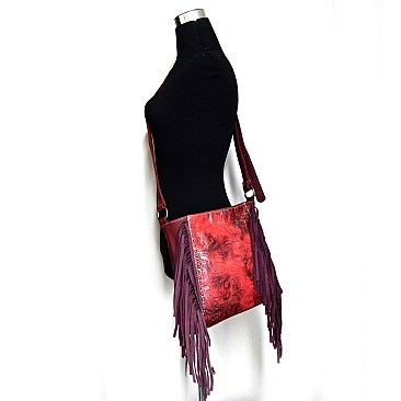 Montana West Leather Fringed Tote