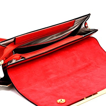 MY6110-LP Hardware and Fold-able Handle Clutch Cross Body