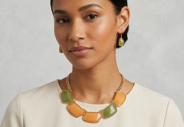 Agate Gemstone Bib Necklace Set wholesale