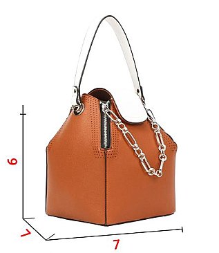 Boxy Chain Accent Stachel Bag