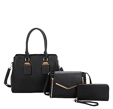 Fashion Top Handle 3-in-1 Satchel-Crossbody Set