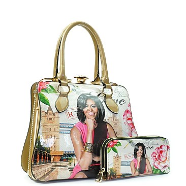 Michelle Obama's Jewel Top Satchel & Wallet Set
