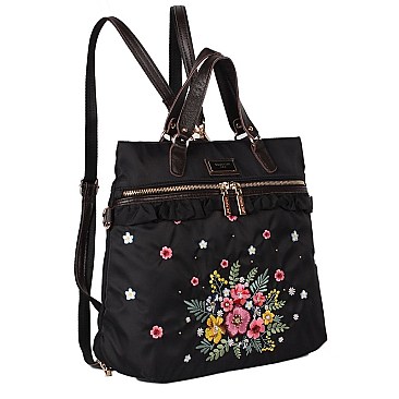 EMBROIDERED GARDEN ADIRA 2 WAY BACKPACK