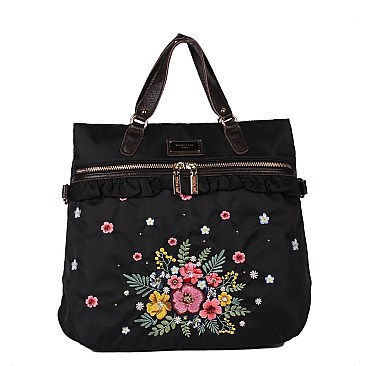 EMBROIDERED GARDEN ADIRA 2 WAY BACKPACK
