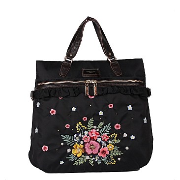 EMBROIDERED GARDEN ADIRA 2 WAY BACKPACK