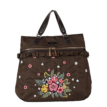 EMBROIDERED GARDEN ADIRA 2 WAY BACKPACK