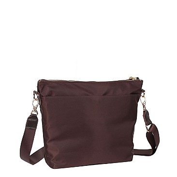 NYLON ADIRA GARDEN WITH LEATHER TRIMMING CROSS BODY
