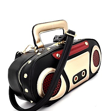 NOV005-LP Vintage Boombox Theme Novelty Bag