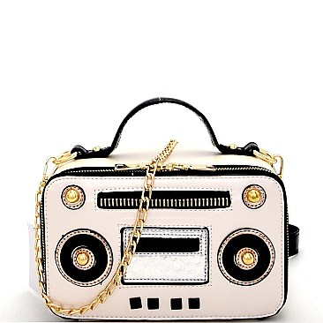 NOV006-LP Vintage Boombox Theme Novelty Bag