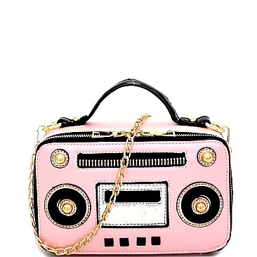 NOV006-LP Vintage Boombox Theme Novelty Bag