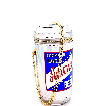 NOV025-LP Unique American Beer Can Figure Novelty Cross Body