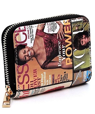 Accordion Card Holder Magazine Cover Collage Wallet