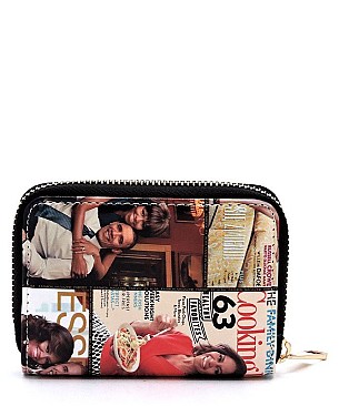 Accordion Card Holder Magazine Cover Collage Wallet