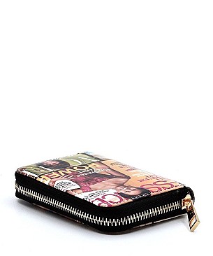 Accordion Card Holder Magazine Cover Collage Wallet