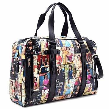 OBAMA Magazine Print Patent Weekender OVERNIGHT Duffel Bag RZ-OA2599