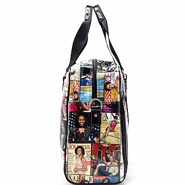 OBAMA Magazine Print Patent Weekender OVERNIGHT Duffel Bag RZ-OA2599