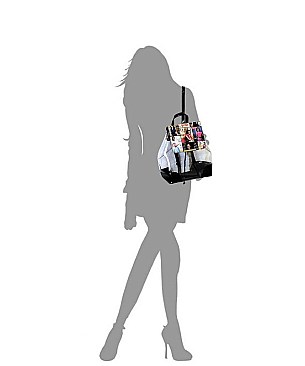 Magazine Cover Collage Clear Drawstring Backpack