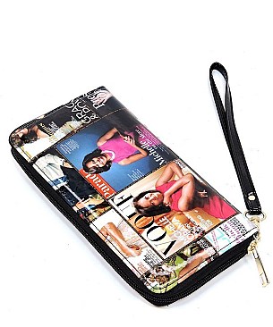 Magazine Cover Collage Clear Drawstring Backpack
