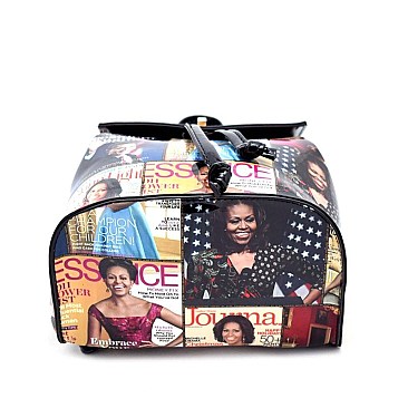 Obama Magazine Print Draw String Mini Backpack RZ-OA2708