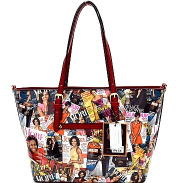 OBAMA Magazine Print 2 in 1 Twin Tote SET MH-OB6995