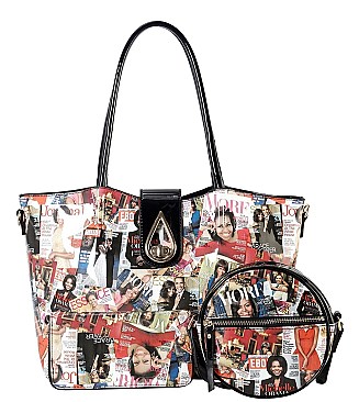 3-in-1 Michelle Obama Magazine Cover Tote Bag