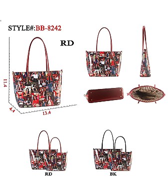 2 IN 1 MICHELLE OBAMA TOTE HANDBAGS SET