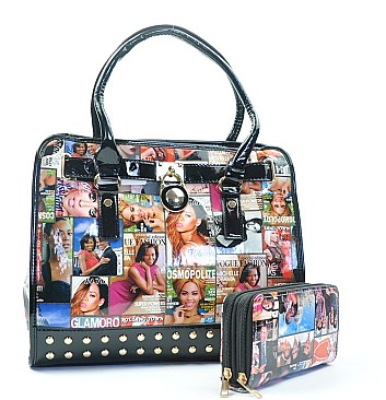 Obama Padlock Satchel Handbags With Wallet - Set