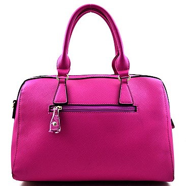 Saffiano Faux-leather Boston Satchel