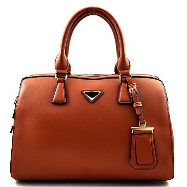 Saffiano Faux-leather Boston Satchel