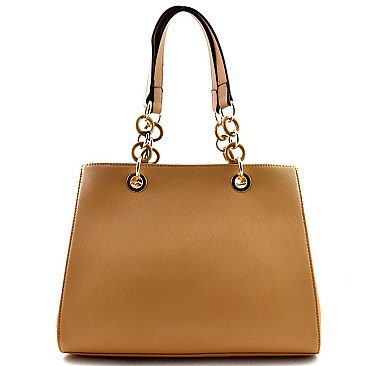 Ring Chain Saffiano Tote SET