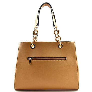 Ring Chain Saffiano Tote SET