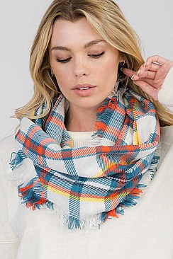 Pack of 12 Everyday Plaid Infinity Scarves