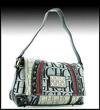 GH2704 SIGNATURE  "GH" ACCENTED PURSE WITH FLAP