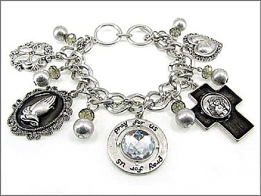 OB02151SB  PRAY THEME THEME TOGGLE BRACELET