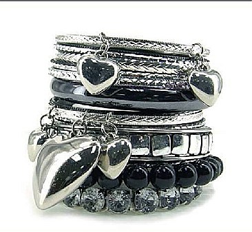 OB02037RD   14 Pieces Stackable Bracelet