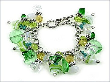 OB02112-DLIM Lime Charm Bracelet