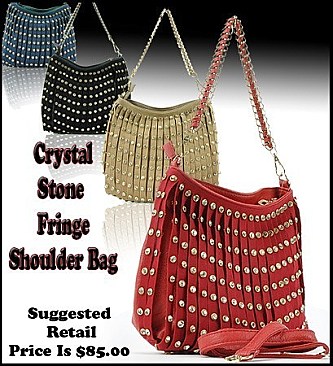 RGN1155 Stone Fringe Shoulder Bag