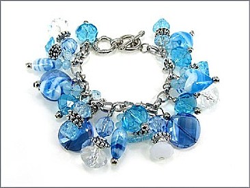 OB02112-RDBLU Blue Charm Bracelet