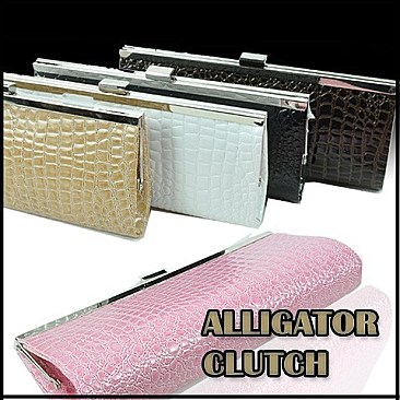 EVENING ALLIGATOR CLUTCH BAG