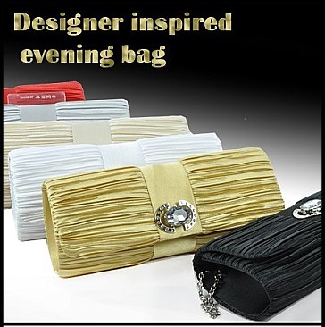 E610  STONED SATIN EVENING BAG