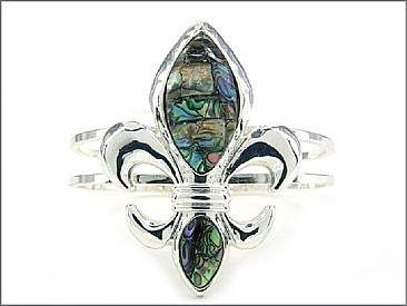 OB02066SVABA  Fleur De Lis Hinge Bangle