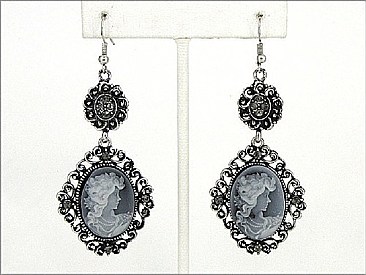 OE0785SBBLK Woman Silhouette Earrings (Dark Gray)