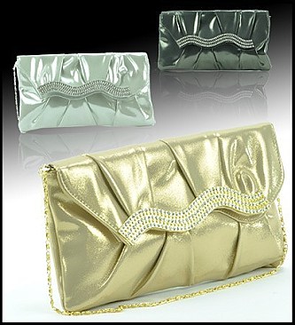 ES033 STONED SATIN EVENING BAG