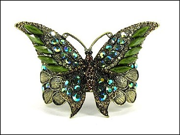 OB02638BBTOP  Butterfly With Stone Bracelet (Green)