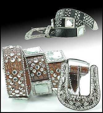 1075-1 Genuine Leather Stoned Belt