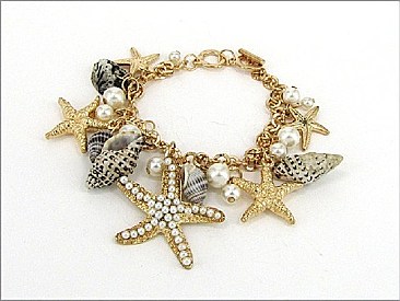 OB02648GLPRL NAUTICA CHARM BRACELET