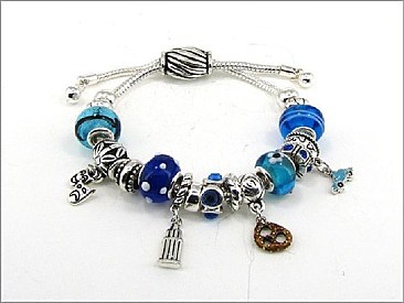 OB02767ASBLU MULTI BEAD NEW YORK THEME BRACELET